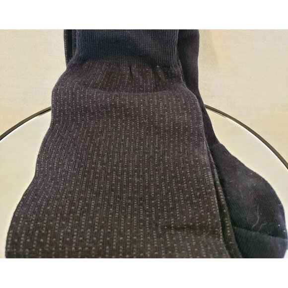 Cole Haan Mens Dress Socks 2 Pairs Black & Navy Ribbed And Grid Pattern USA - Picture 4 of 5